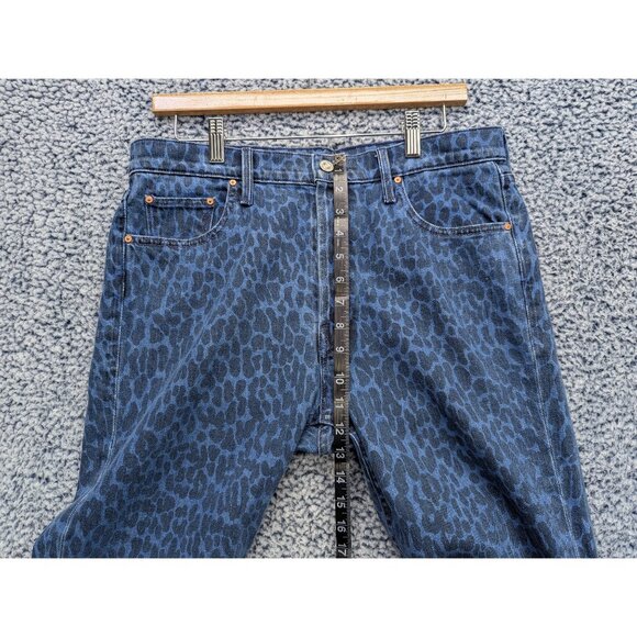 Mother Superior The Tomcat Ankle Sinister Blue Jeans Womens 32 Leopard Crop - Picture 12 of 16